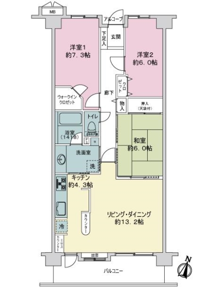 レクシオ宮前平ヒルズの間取図