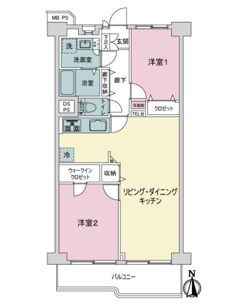 大島スカイハイツの間取図