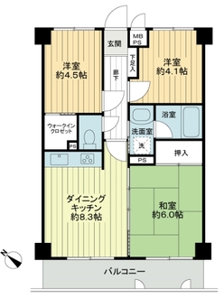 マイキャッスル宮崎台サウスコートの間取図