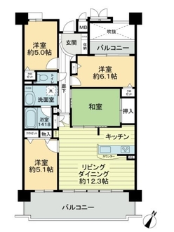 ライオンズマンション藤ヶ丘ガーデンシティ１番館の間取図