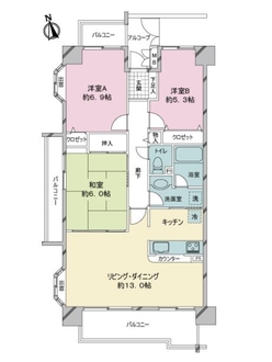 レールシティ大垣の間取図