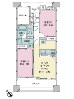 ライオンズマンションセントワーフ横濱の間取図