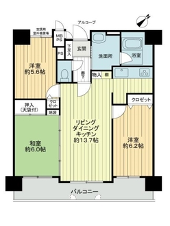 ライオンズマンション比治山公園の間取図