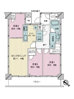 リヴァリエＣ棟の間取図