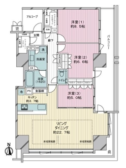 ワコーレ　ザ・神戸旧居留地レジデンスタワーの間取図