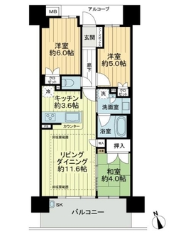 ローレルコート上野芝町４丁の間取図