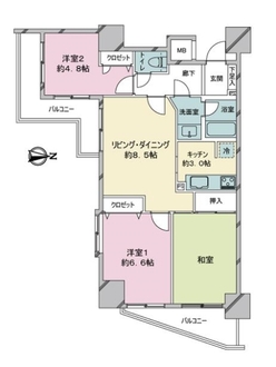 朝日シティパリオ中目黒の間取図