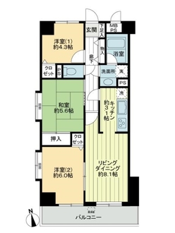 ライオンズマンション東千葉第弐の間取図