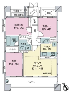 エクレールコート三鷹の間取図