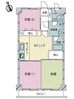 ライオンズマンション長津田第５の間取図