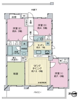 ヴィルヌーブ川崎・幸町の間取図