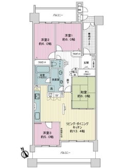 ライオンズシティ四日市の間取図