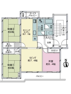 京成サンコーポ浦安４号棟の間取図