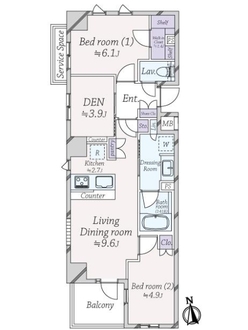 パークリュクス初台の間取図