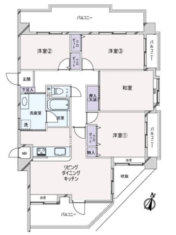 ダイアパレス井口リヴァージュの間取図