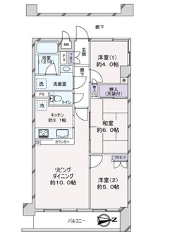 マイキャッスル湘南鵠沼の間取図
