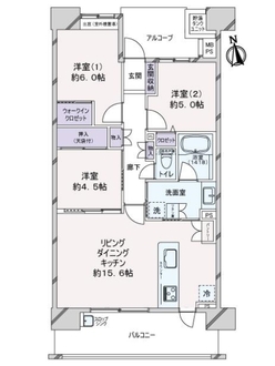 ライオンズ比治山ブライトオアシスの間取図