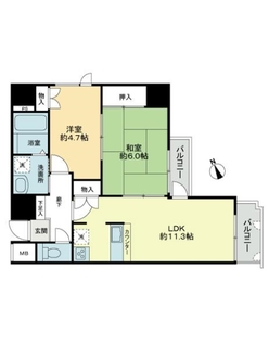 スペリオ北田辺の間取図