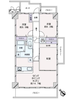 サーパス矢口駅前の間取図