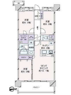 クレストフォルム横浜片倉町の間取図