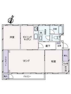 高陽ニュータウン第一分譲住宅Ｆ棟の間取図