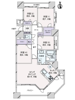 ライオンズ蟹江シエルマークスの間取図