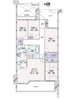 アンジュの丘横濱常盤台の間取図