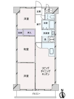 西蒲田さんろーどダイヤモンドマンションの間取図