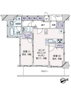 プレサンスジェネ新神戸ステーションフロントの間取図