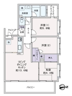 マイキャッスル中野島弐番館の間取図