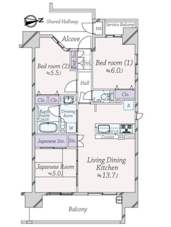 プレサンスロジェＫＵＭＡＴＡの間取図