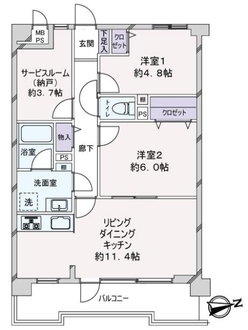 ライオンズヒルズ南万騎が原の間取図
