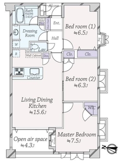 グランシティ碑文谷の間取図