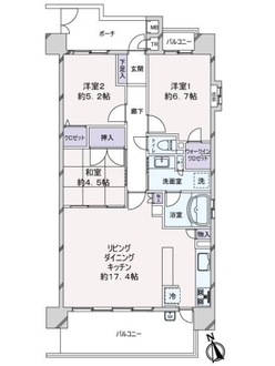 ローレルコート烏森駅前の間取図