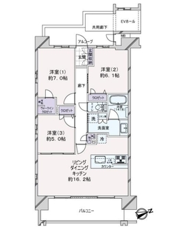 プレサンスロジェ鶴舞の間取図