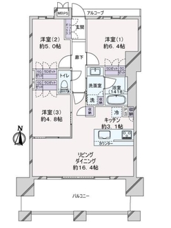 ワコーレ　ザ・神戸旧居留地レジデンスタワーの間取図