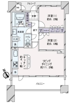 ローレルタワーシュロア四日市の間取図