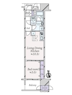 ラシュレ北浜の間取図