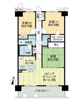 ライオンズマンション吹田ガーデンヒルズの間取図