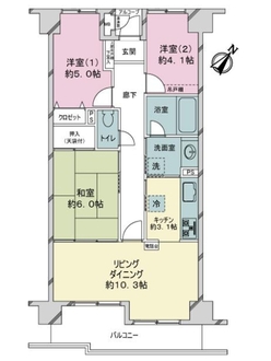 ライオンズマンション船橋海神町の間取図