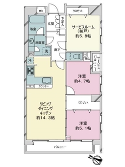 クレストフォルム月島シティコートの間取図