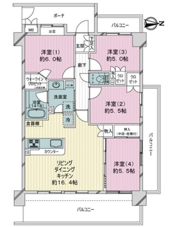 サンクレイドル松戸弐番館の間取図