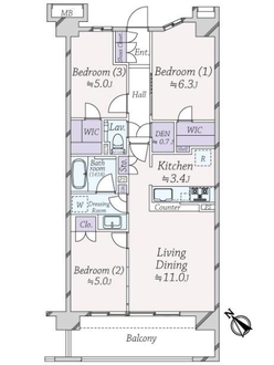 プレミスト溝の口の間取図
