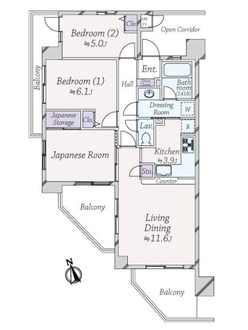 ライオンズガーデン町屋の間取図