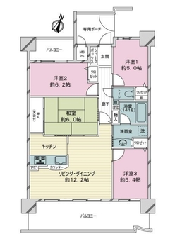 ライオンズガーデン稲永の間取図