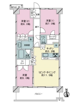 レーベン川崎小田一丁目の間取図