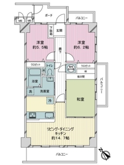 サーパス矢口駅前の間取図