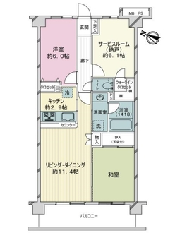 ライオンズガーデン武蔵中原の間取図