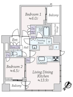 プラウドタワー高輪台の間取図