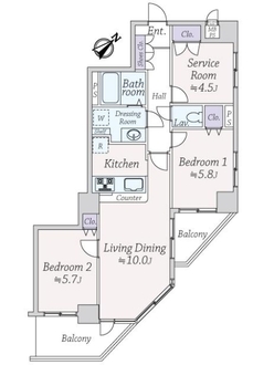 ライオンズシティ蕨の間取図